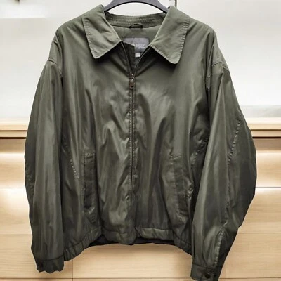 Croft & Barrow Windbreaker Jacket Mens XXL Fleece Lined Green Stain Defense  - Image 1 of 4