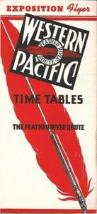 March 4, 1945 WESTERN PACIFIC Exposition Flyer Timetable Feather River Route WW2 - Picture 1 of 5