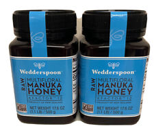 Lot Of 2 Wedderspoon RAW Multifloral Manuka Honey KFactor 12+ 17.6 oz ea 01/27