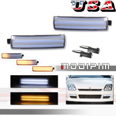 Conjunto de luz de sinalização LED traseira transparente 2 peças esquerda+direita para Honda Prelude 1997-2001 - Imagem 1 de 4