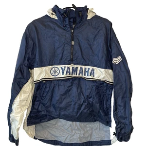 Yamaha Fox Racing Windbreaker Jacket Hooded 1/2 Zip Pullover Vented - Picture 1 of 11