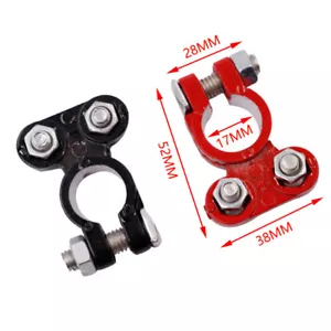 2pc Negative Positive Car Battery Terminal Clamp Clip Connector 12V 6V UNIVERSAL - Picture 1 of 9