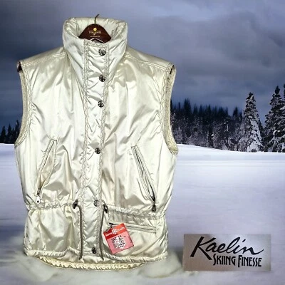 Vintage Kaelin Skiiing Finesse Womens Size 8 Insulated Ivory Zip Pockets - Image 1 of 4