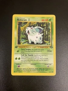 1st Edition Nidoran 57/64 Common Jungle Set Pokemon Card - Exc - Picture 1 of 7