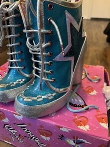 Irregular choice star platform boots milovat size 39 blue/silver US8 Shoes - Picture 1 of 15