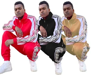 Hombre Traje de Pista Chaqueta Pantalones Cortos Juego de Pista Traje de Sudor Cordones Peso Ligero - Imagen 1 de 11