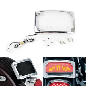 Curved LED License Plate Frame w/LED Light For Harley Softail Dyna Sportster XL - Picture 1 of 11