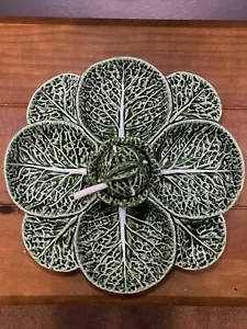 Subtil Portugal Cabbage Platter With Dip Cover And Spoon Green - Picture 1 of 10