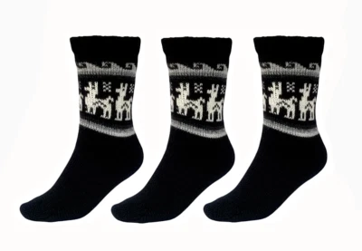 3 Alpaca & Llama Wool Socks | Short Black w/ White Details, Women’s Size 8.5-9.5 - Image 1 of 4