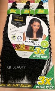 Cherish Synthetic Crochet Braid Hair Extension Handmade  3 x Brazilian Bulk 16" 