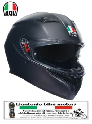 CASCO INTEGRALE AGV K3 NERO OPACO E22.06 DOPPIA VISIERA PINLOCK OMAGGIO - Immagine 1 di 4