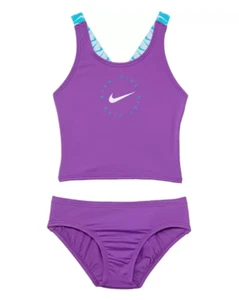 Nike Kids Nike Logo Tape Cross-Back Midkini Set L19851 Girls Size L - Picture 1 of 1