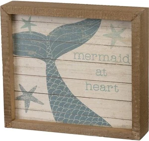 Mermaid At Heart Primitives by Kathy Box Sign Beach Decor 7 in X 8 in - Picture 1 of 1