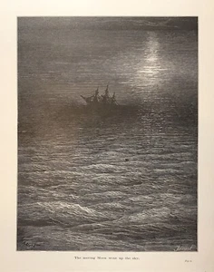 Antiker Seefahrer, Gustave Dore, 1884 Kupferstich antiker Kunstdruck Platte 19 - Bild 1 von 1