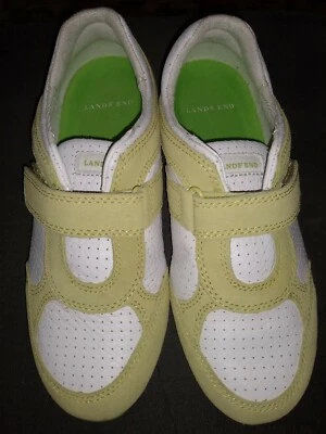 ZAPATO DEPORTIVO LANDS END, DAMAS CUERO GAMUZA BLANCO Y VERDE, TALLA B 6 Foto 1 de 4