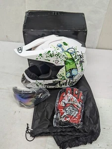 DOT WLT Motocross Dirt Bike ATV Off-Road Youth Large 53-54 White/Green AM25 - Picture 1 of 9