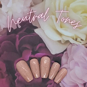 #13 Holo Purple Brown Nude Press On Nails | Handmade | Hard Gel Glue On Nails - Picture 1 of 9
