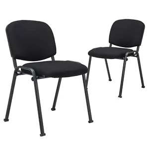 Set of 2 Stackable Reception Chair Office Guest Chair Waiting Conference Room - Picture 1 of 6