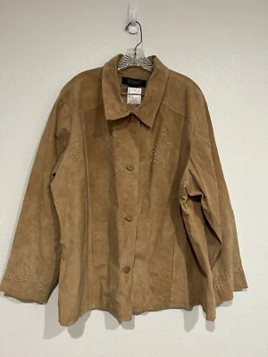 Chaqueta Larga Lane Bryant Cuero Bordado Talla 26/28 Nueva Con Etiquetas Foto 1 de 4