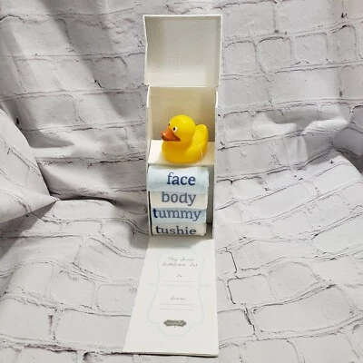 Mudpie Baby Bath Set My First Washcloths Rubber Duckie Baby Shower Gift New - Image 1 of 4