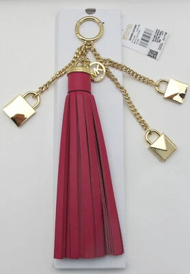 Nuevo en Caja MICHAEL KORS Cuero Borla Cartera Dije Mercer Locks Ultra Rosa/Dorado Foto 1 de 4
