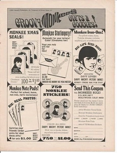 Monkees TV Show Promotional Products 1967  Magazine Advertisement - Picture 1 of 1