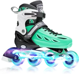 Inline Skates for Girls and Boys, Women, Men 4 Sizes Adjustable Roller Blades wi - Picture 1 of 12