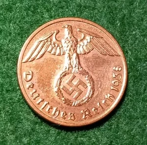 1938-A GERMANY 1 REICHSPFENNIG COIN - Picture 1 of 2