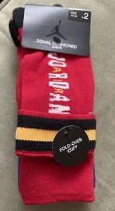 Air Jordan Zonal Cushioned Crew Socks 2 Pairs Kids Size 3Y-5Y - Picture 1 of 4