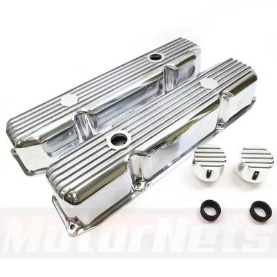 Cubiertas de válvula de aluminio pulido Big Block Chrsyler Mopar Dodge RB B 383 400 440  Foto 1 de 4