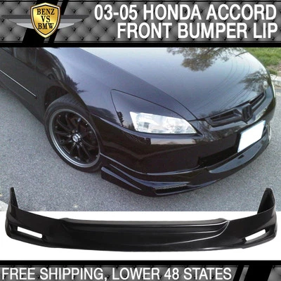 Fits 03-05 Honda Accord 4Dr Mugen Style Front Bumper Lip Spoiler PU Foto 1 de 3