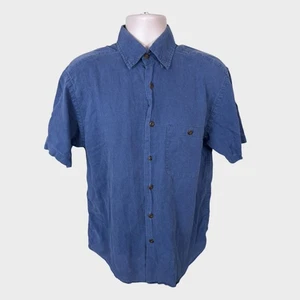 Camisa Orvis Mediana Azul Mezcla Cáñamo y Tencell Cambray Manga Corta Botón Delantero - Imagen 1 de 9