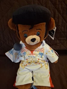 Build A Bear Elvis Presley Bear in Aloha Hawaii Overall & Cape mit Etikett & Mikrofon - Bild 1 von 11
