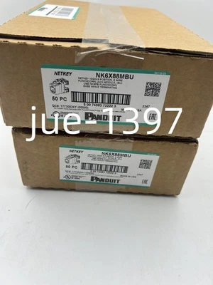 Panduit NetKey NK6X88MBU Cat6a Keystone Jack Blue Module (Qty 50) Free shipping - Image 1 of 4
