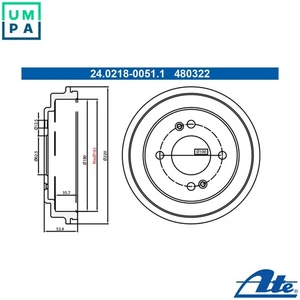 2x BRAKE DRUM 24.0218-0051.1 FOR KIA G3LA/B3LA 1.0L 3cyl PICANTO IIG4LA 1.2L - Picture 1 of 9
