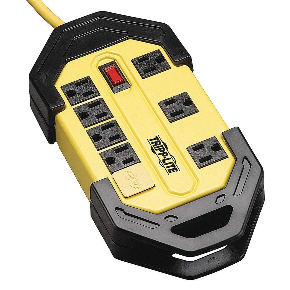 TRIPP LITE TLM812GF Plug-In GFCI w/Cord,12ft,15A,Yel/Blk 2KGE9 - Image 1 of 1