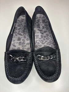 Mocasines de gamuza Vionic Mesa negros para mujer talla 8M cadena Gunmetal - Imagen 1 de 9