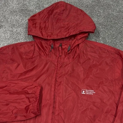 EMS Jacket Men XL Red Eastern Mountain Sports Windbreaker Hike Hood Rain Coat - Image 1 of 4