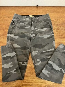 Democracy Camo Skinny Jeans Damen 10 Reißverschlusstaschen Stretch grau Hose " - Bild 1 von 4
