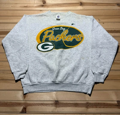 Sudadera atlética cuello redondo de los Green Bay Packers de la NFL de colección años 80 90 - talla mediana Foto 1 de 4