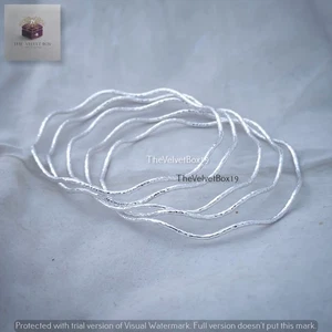 Squiggle Bangle, Zig Zag Wave Hammered Handmade 5 Pcs GS Silver Micro Jewelry - Picture 1 of 4