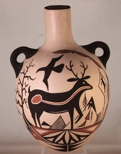 Jarrón de cerámica Acoma con asas de C.B. Garcia - Imagen 1 de 6