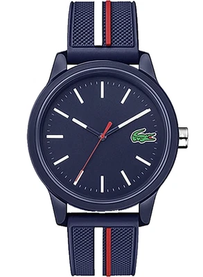 LACOSTE POLO SHIRT 12.12 2011070 BLUE DIAL NAVY SILICONE STRAP 42MM MENS WATCH - Image 1 of 4