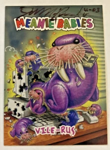 Rare Promo Card Signed By John Pound Meanie Babies Vilerus the Computer Virus - Picture 1 of 4
