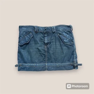 🍸👡 Minifalda Vintage Años 2000 Express Denim Hebilla Talla 12 - Imagen 1 de 9