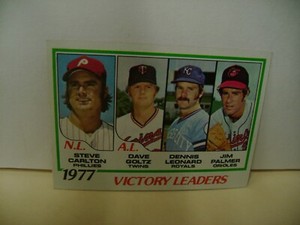 1978 TOPPS #205  1977 VICTORY LEADERS  CARLTON  PALMER  GOLTZ  LEONARD  NM