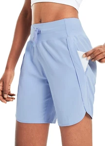 Women'S 7" Athletic Long Running Shorts Workout Gym Quick Dry Hiking Shorts High - Picture 1 of 12