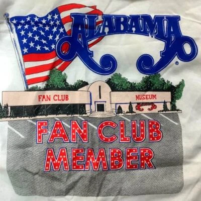 Винтажная футболка 1994 Country Music's Alabama фан-клуб, белая, XL, одинарный шов - Изображение 1 из 4