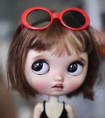 Óculos de sol redondos vermelhos boneca Blythe acessórios para bonecas BJD - Imagem 1 de 3