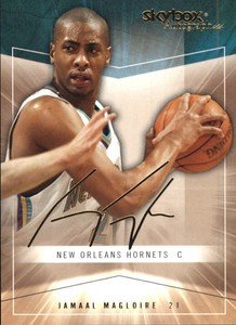 2004-05 Skybox Autographics Insignia Basketball Card #48 Jamaal Magloire /150